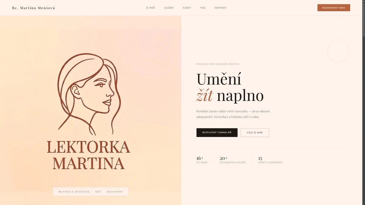 Náhled webu Lektorka Martina